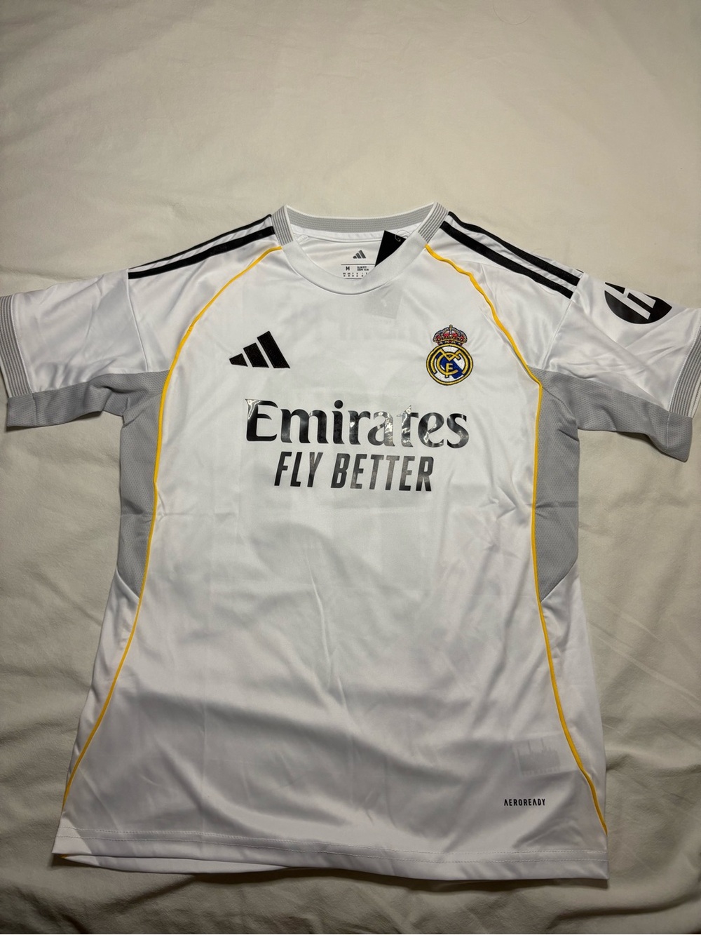 Adidas Real Madrid Men’s White Soccer Jersey - Emirates Fly Better
